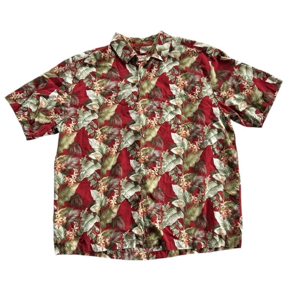 Tommy Bahama Silk Blend XL Original Fit Button-down Tropical Floral Camp Shirt